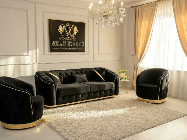 Cod 10 Isa Black , Set Canapea Extensibila Fara Masuta